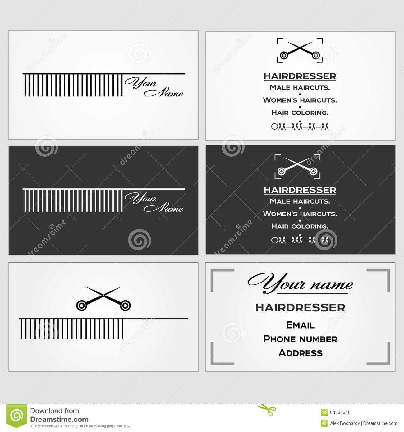 Business Card Template For A Hairdresser. Stock Vector With Regard To Hairdresser Business Card Templates Free