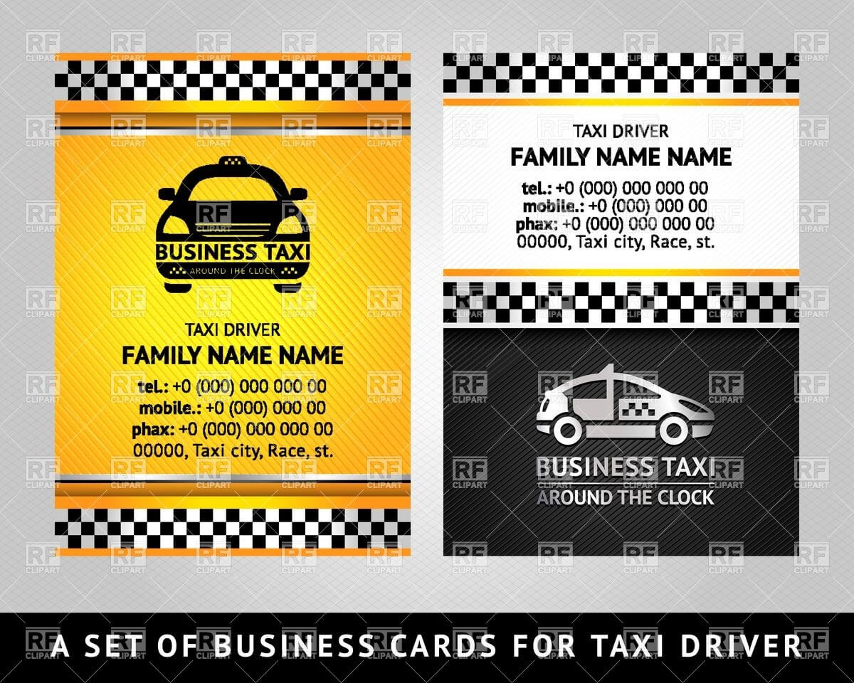 Business Card Template For Taxi Service Stock Vector Image With Transport Business Cards Templates Free