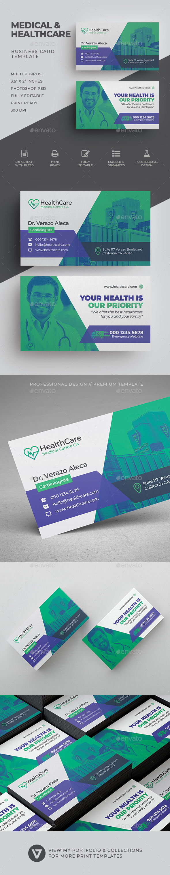 Business Card Templates & Designs From Graphicriver In Medical Business Cards Templates Free