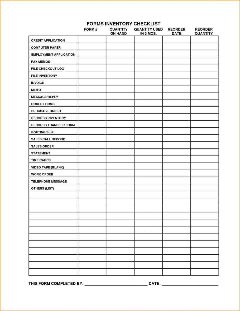 Business Inventory Template | Checklist Template, List Regarding Check Out Report Template
