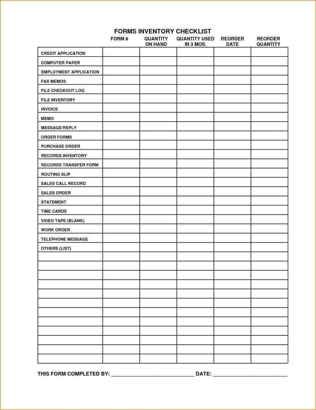 Business Inventory Template | Checklist Template, List Regarding Check Out Report Template