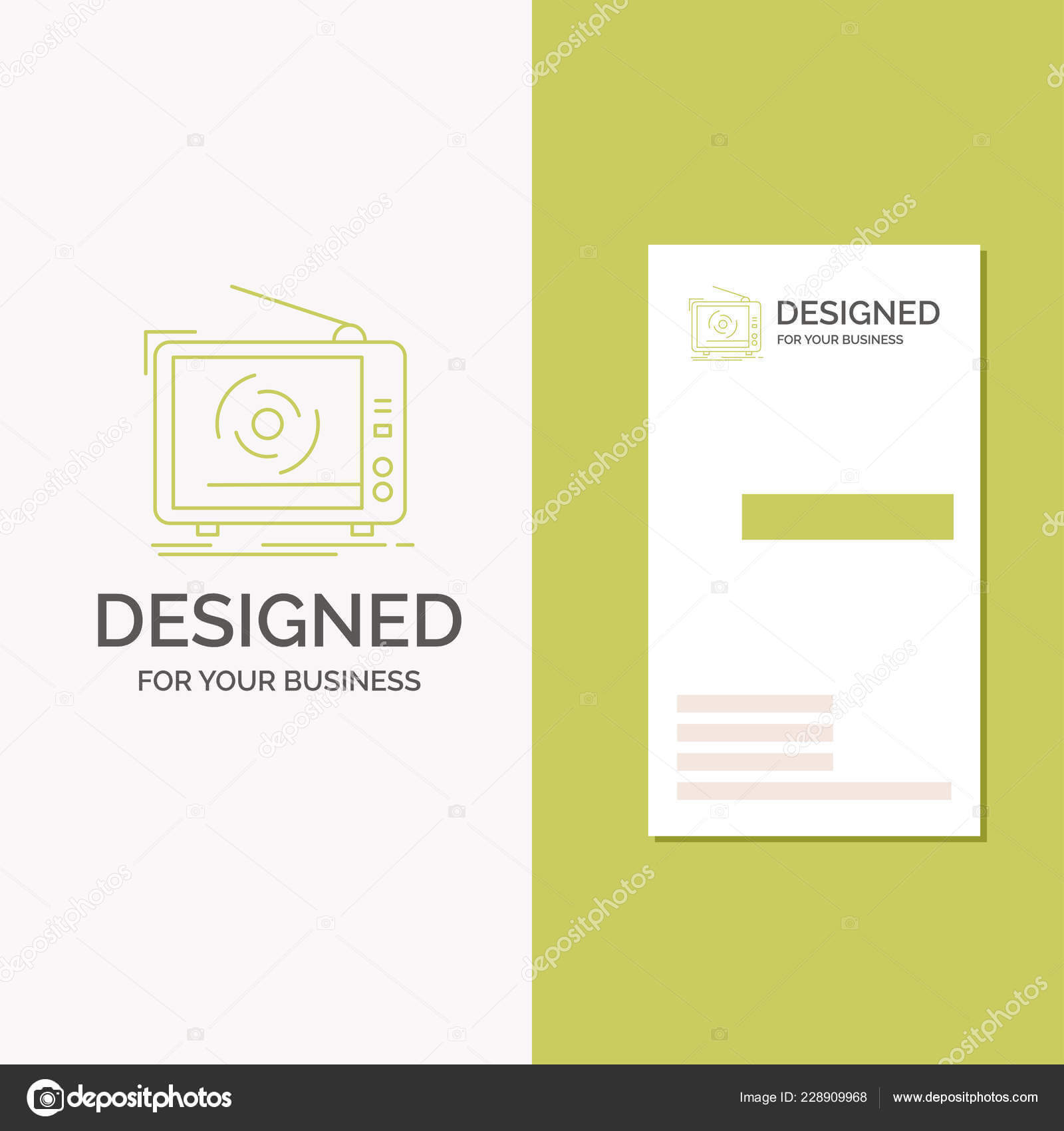 Business Logo Advertising Television Set Vertical Green Pertaining To Advertising Card Template