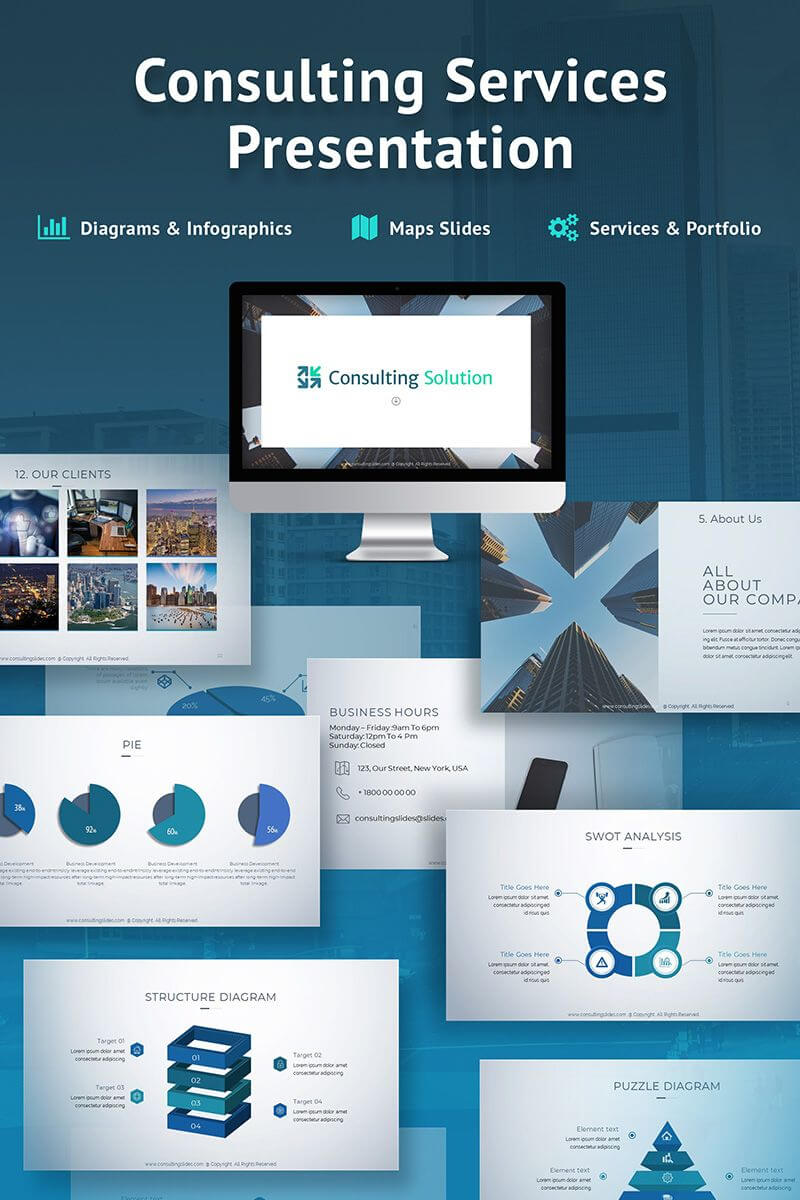 Business Slides – Consulting Services Powerpoint Template Throughout Powerpoint Photo Slideshow Template
