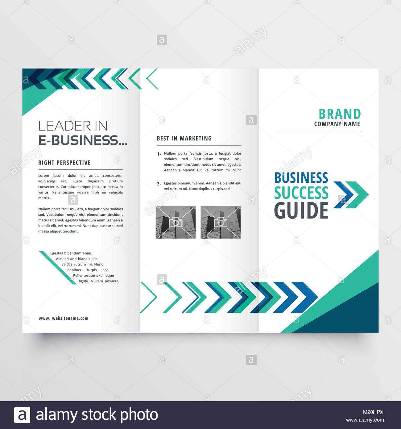 Business Tri Fold Brochure Template Design With Geometric Intended For Tri Fold Brochure Template Illustrator