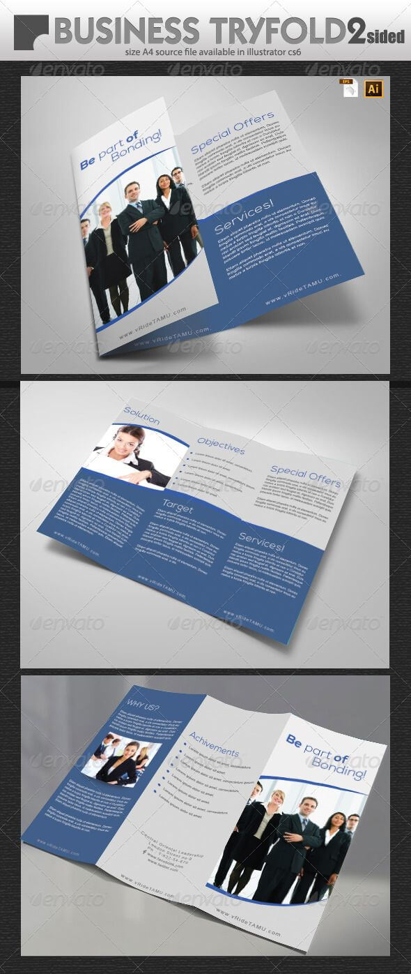 Business Tri Fold Double Sided #graphicriver Business Tri Regarding Double Sided Tri Fold Brochure Template