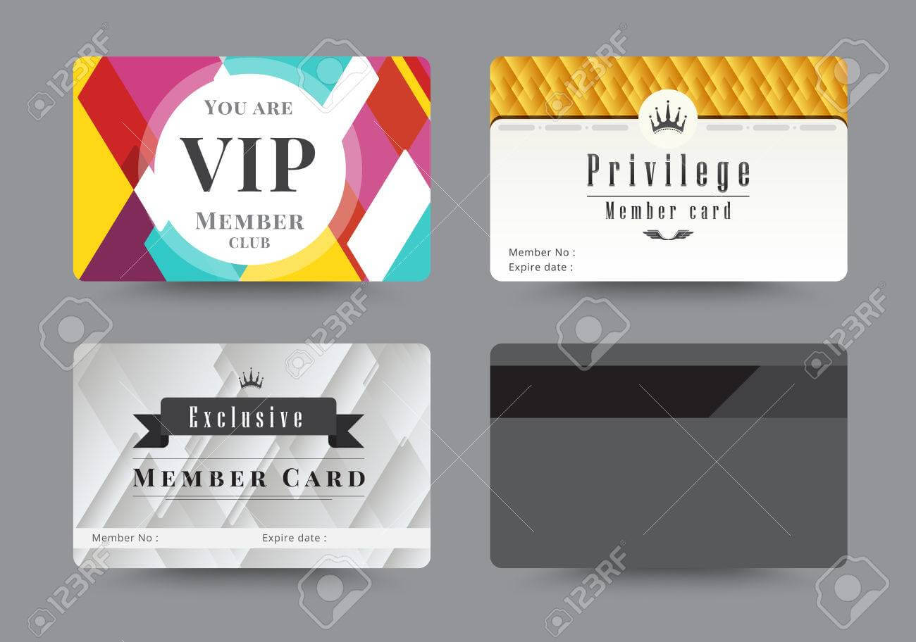 Business Vip Member Cards Design Template. Vector Illustration. Intended For Template For Membership Cards