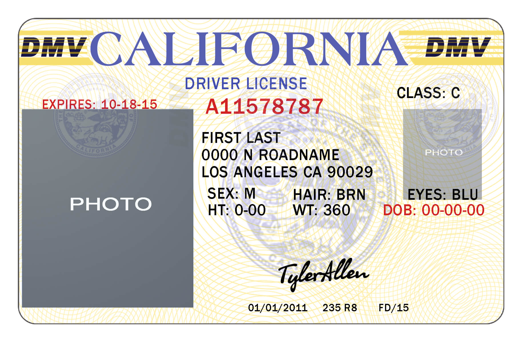 California Drivers License Template | California In 2019 For Fake Social Security Card Template Download