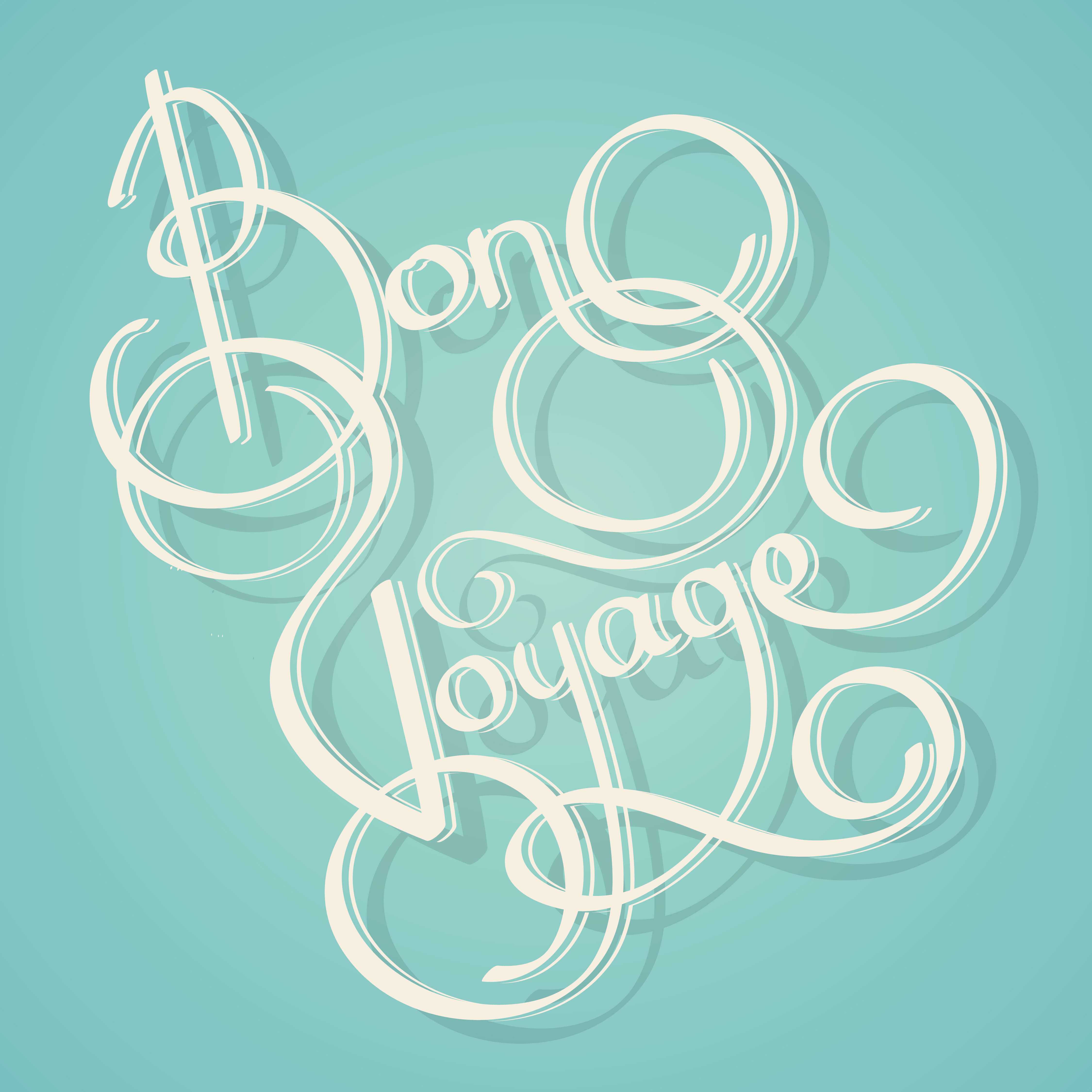 Calligraphy Bon Voyage Text – Download Free Vectors, Clipart In Bon Voyage Card Template