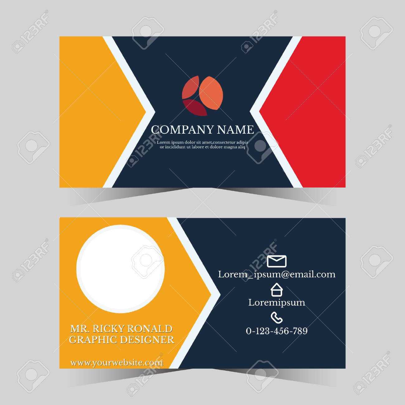 Calling Card Template For Business Man With Geometric Design Within Template For Calling Card