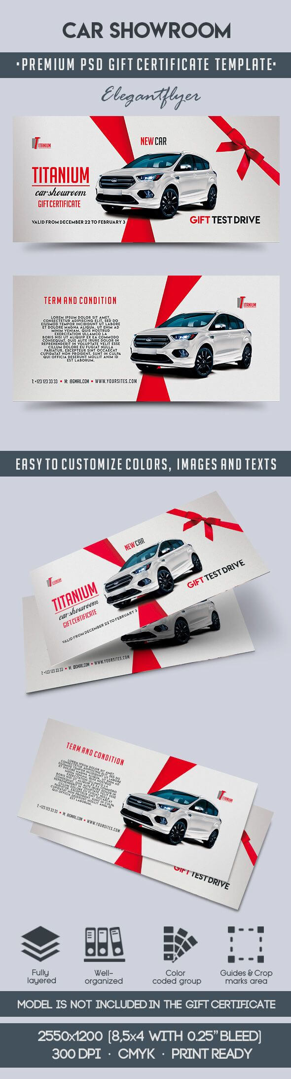 Car Showroom – Premium Gift Certificate Psd Template Intended For Automotive Gift Certificate Template