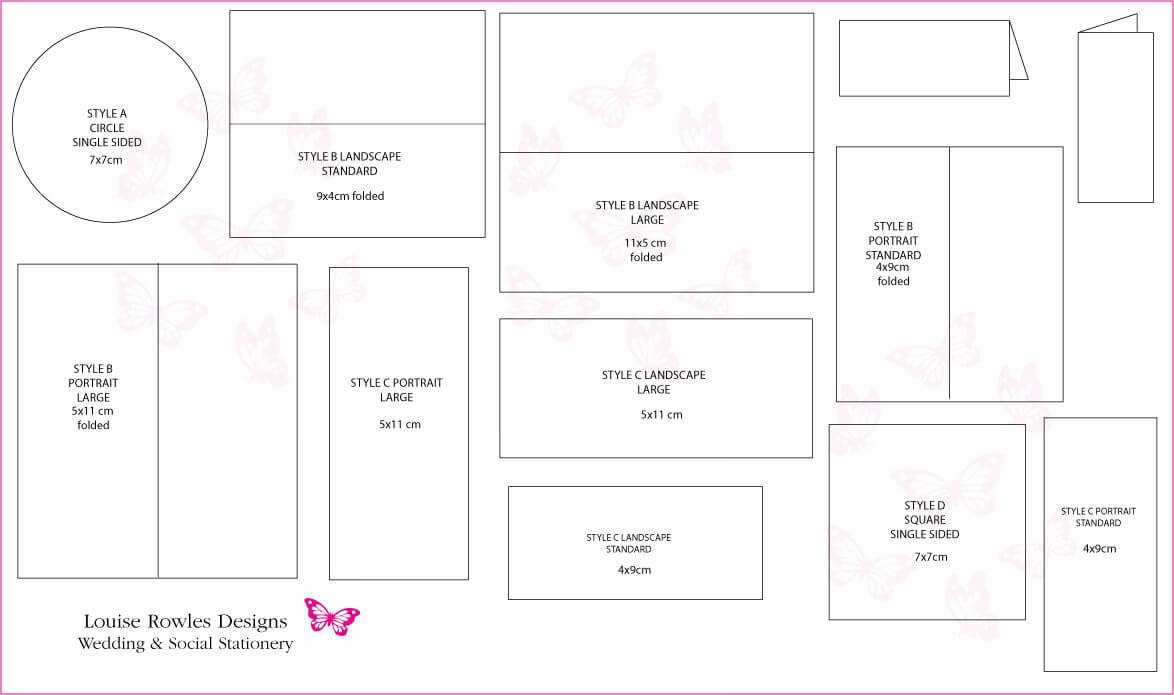 Card Dimensions | Place Cards Sizes & Layouts » Louise Intended For Place Card Size Template