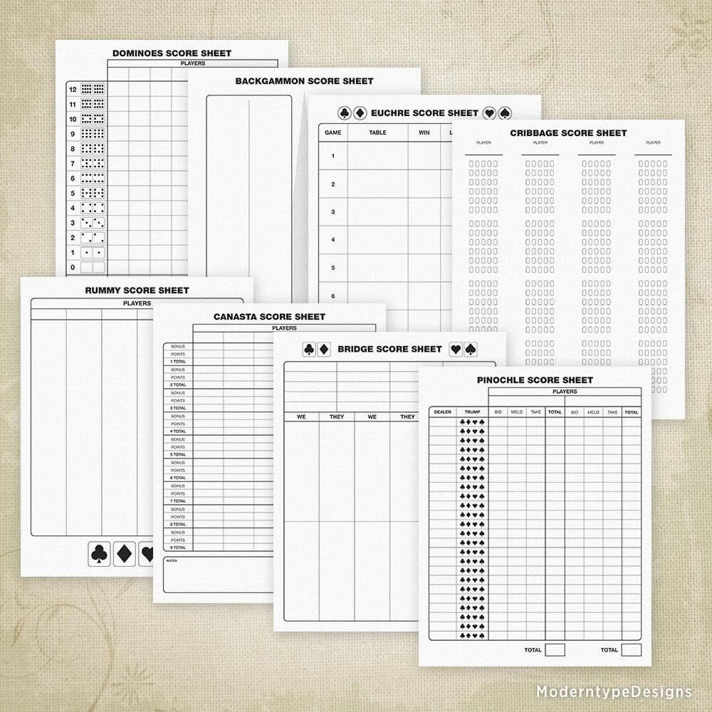 Card Game Scoring Sheets Printable | Fun Printables | Family Within Bridge Score Card Template