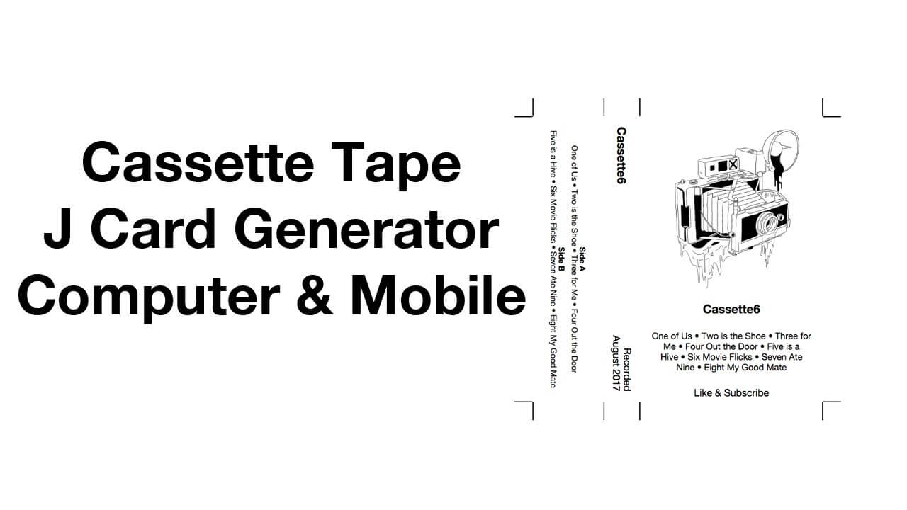 Cassette Tape J Card Template Generator Easy Mixtape Maker Throughout Cassette J Card Template