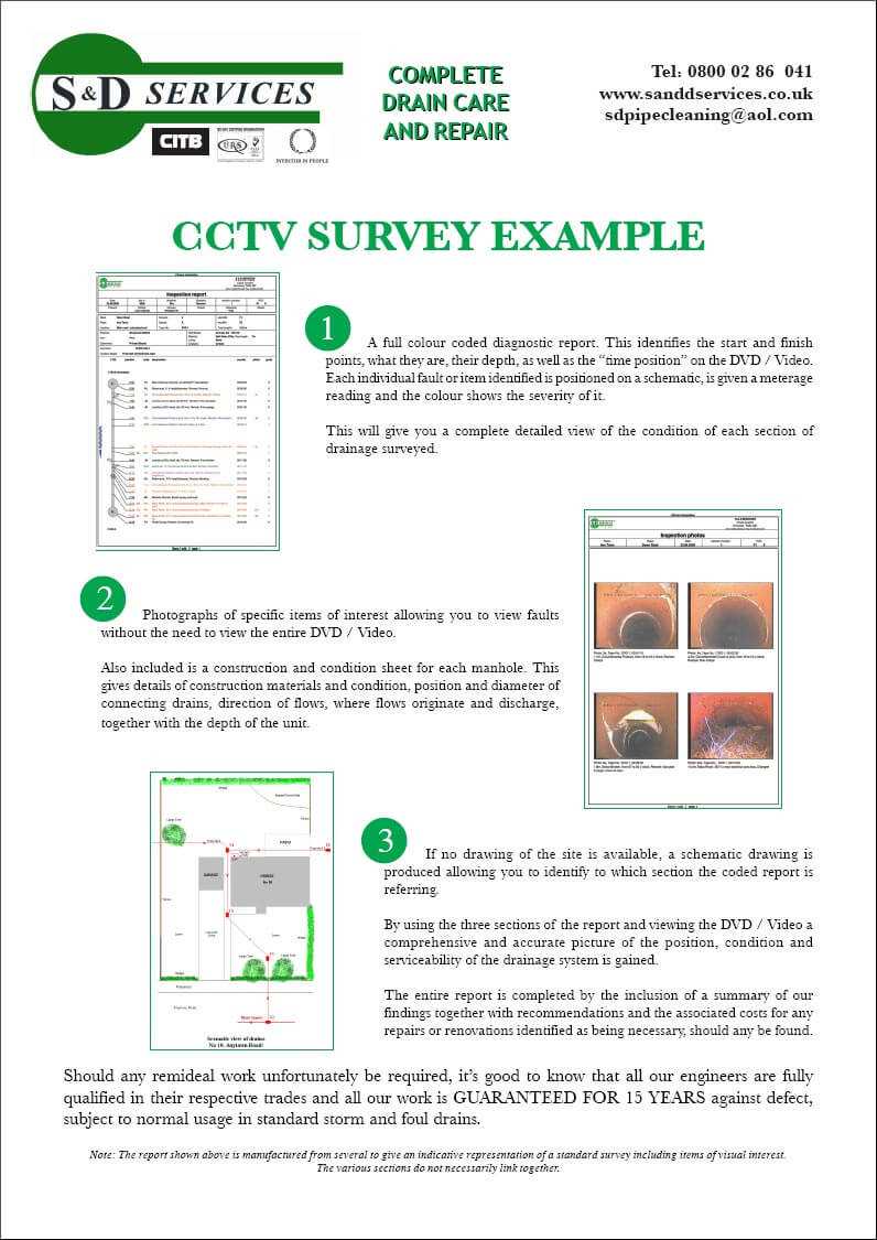 Cctv Surveying – S & D Plumbing And Drainage, Somerset Within Drainage Report Template