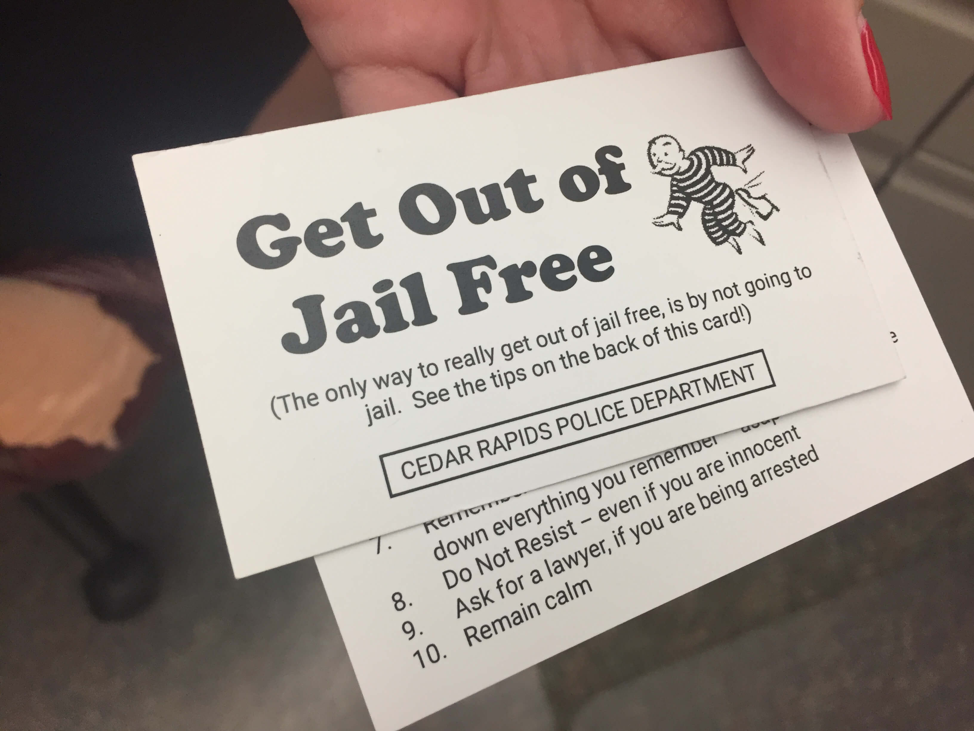 Cedar Rapids Police Use Monopoly Inspired Cards To Help Pertaining To Get Out Of Jail Free Card Template