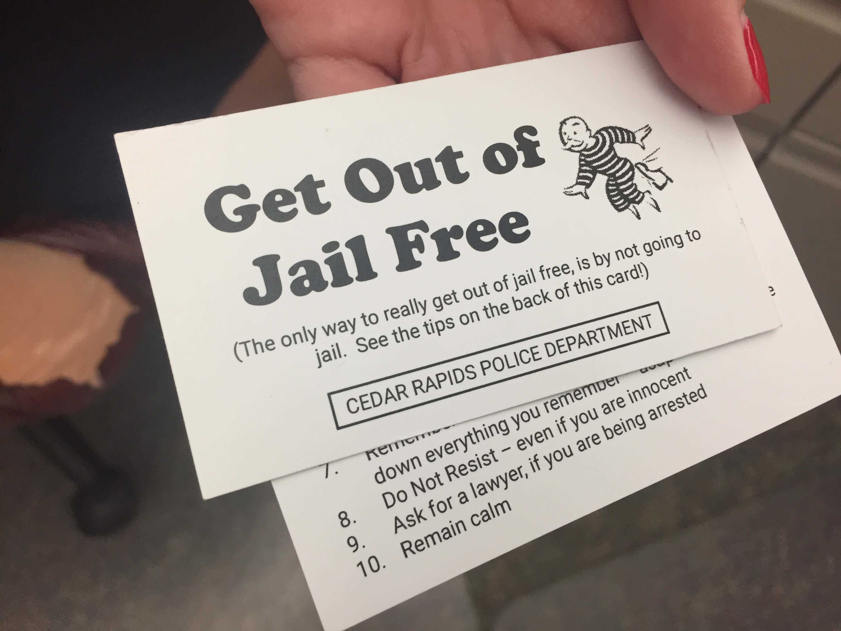 Cedar Rapids Police Use Monopoly Inspired Cards To Help Pertaining To Get Out Of Jail Free Card Template