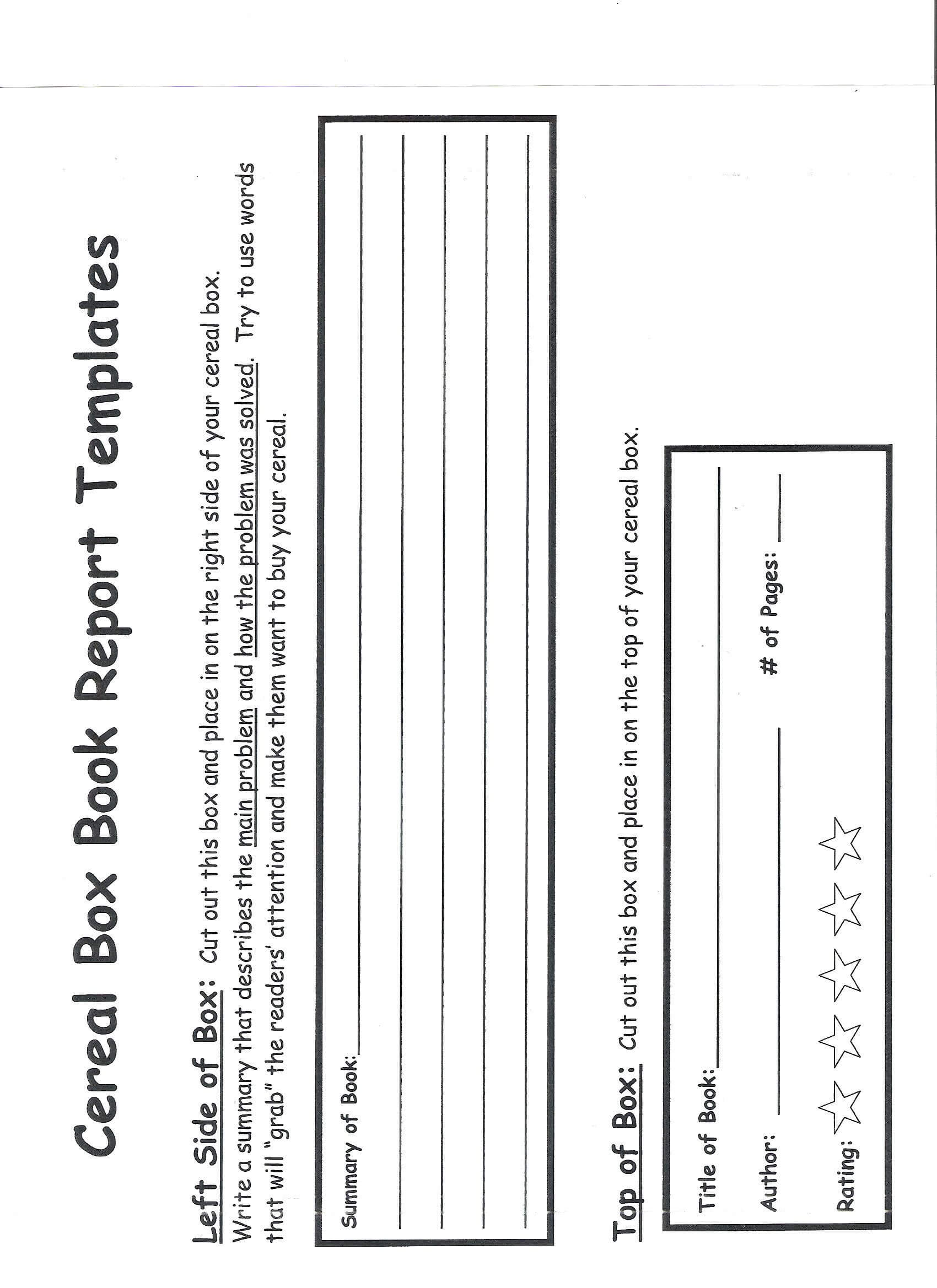 Cereal Box Book Report | 5Th Grade | Book Report Templates Throughout Cereal Box Book Report Template