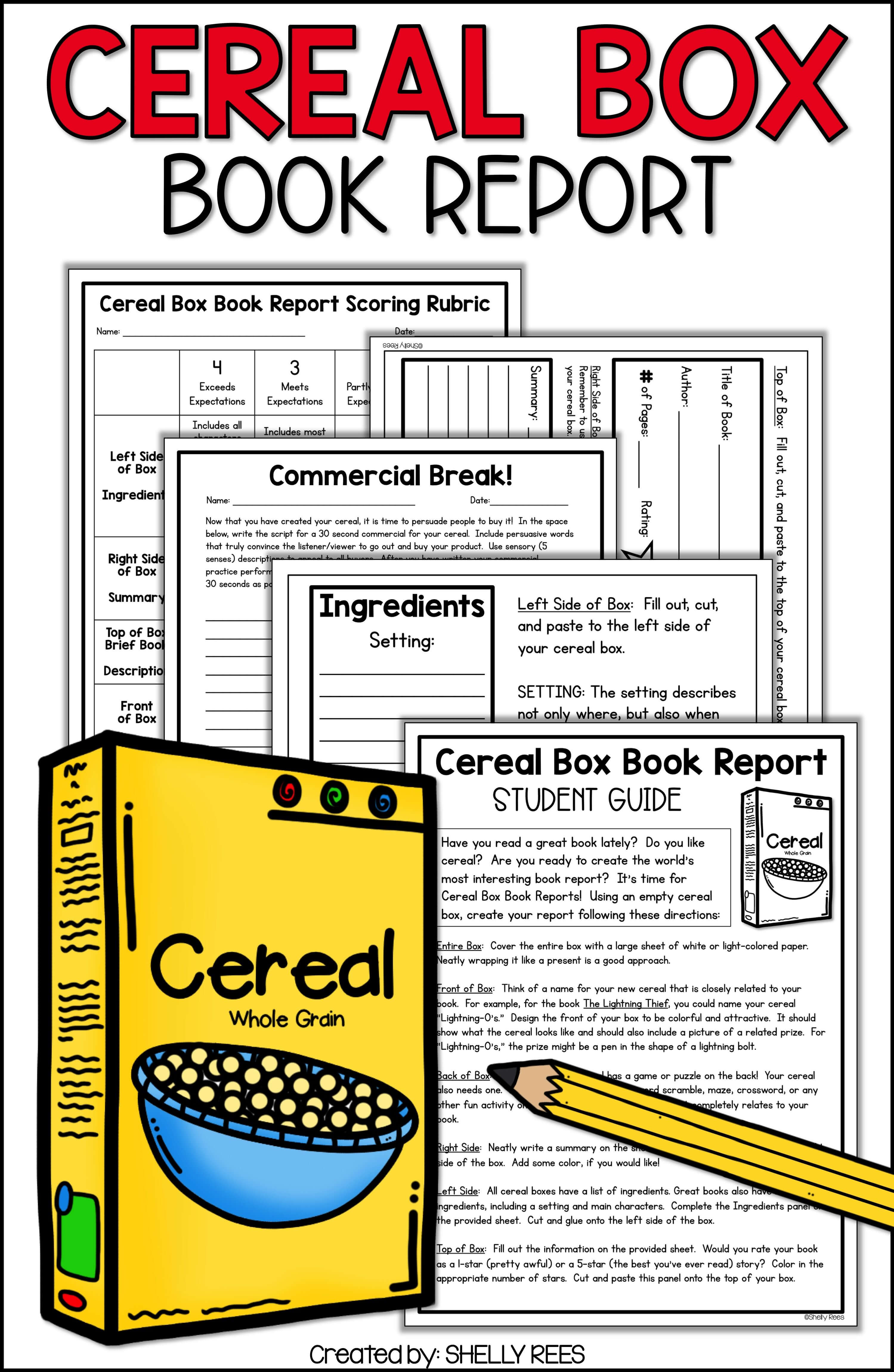 Cereal Box Book Report Kit | Shelly Rees Teaching Resources With Cereal Box Book Report Template