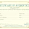 Certificate Authenticity Template Art Authenticity with Certificate Of Authenticity Template