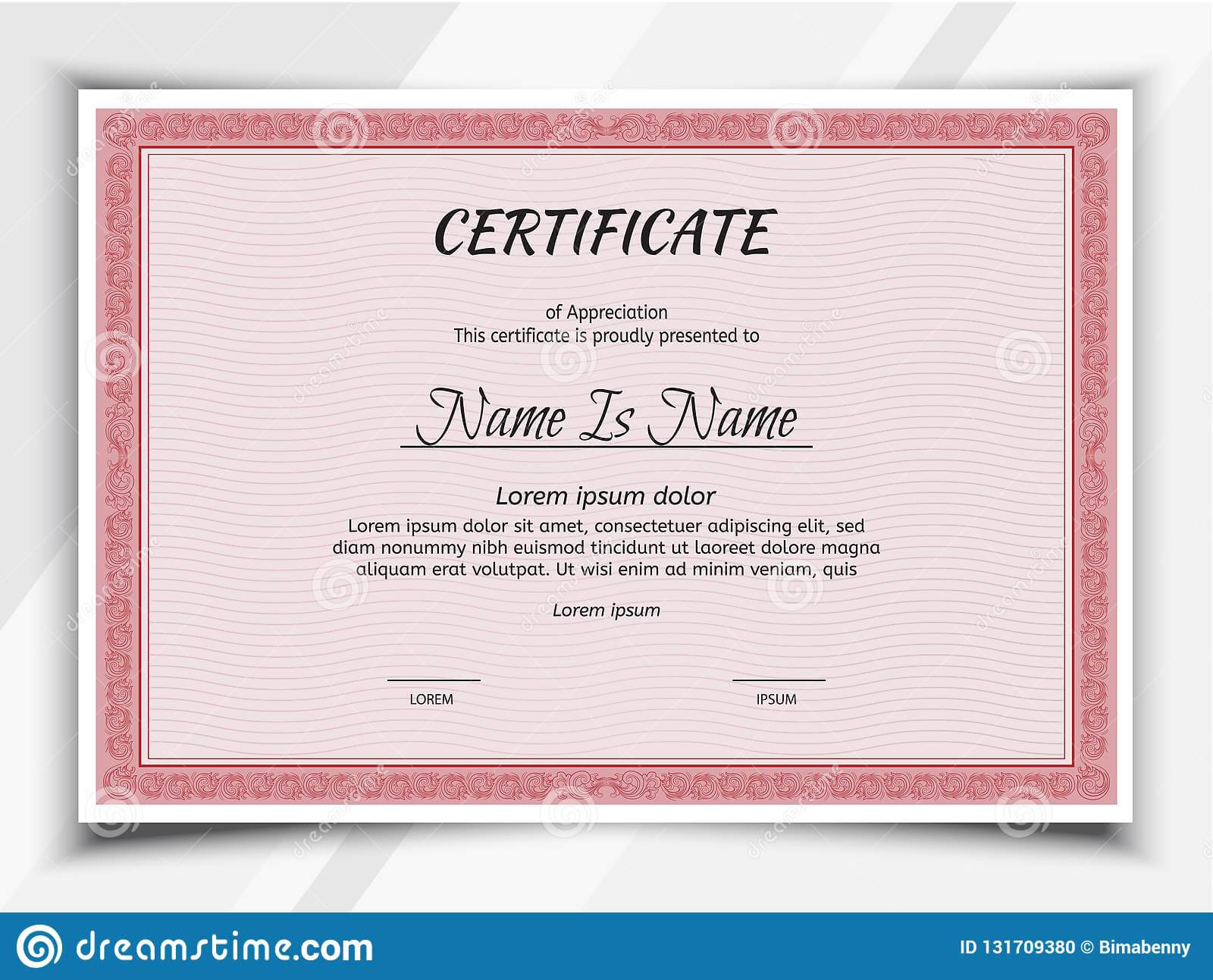 Certificate Landscape Template Stock Vector – Illustration Inside Landscape Certificate Templates