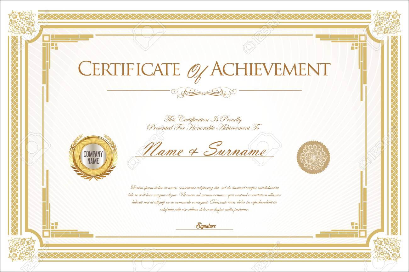 Certificate Of Achievement Or Diploma Template Inside Commemorative Certificate Template