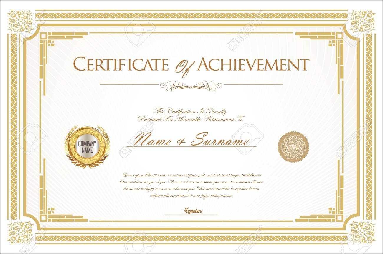 Certificate Of Achievement Or Diploma Template Inside Commemorative Certificate Template