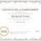 Certificate Of Achievement with Word Certificate Of Achievement Template