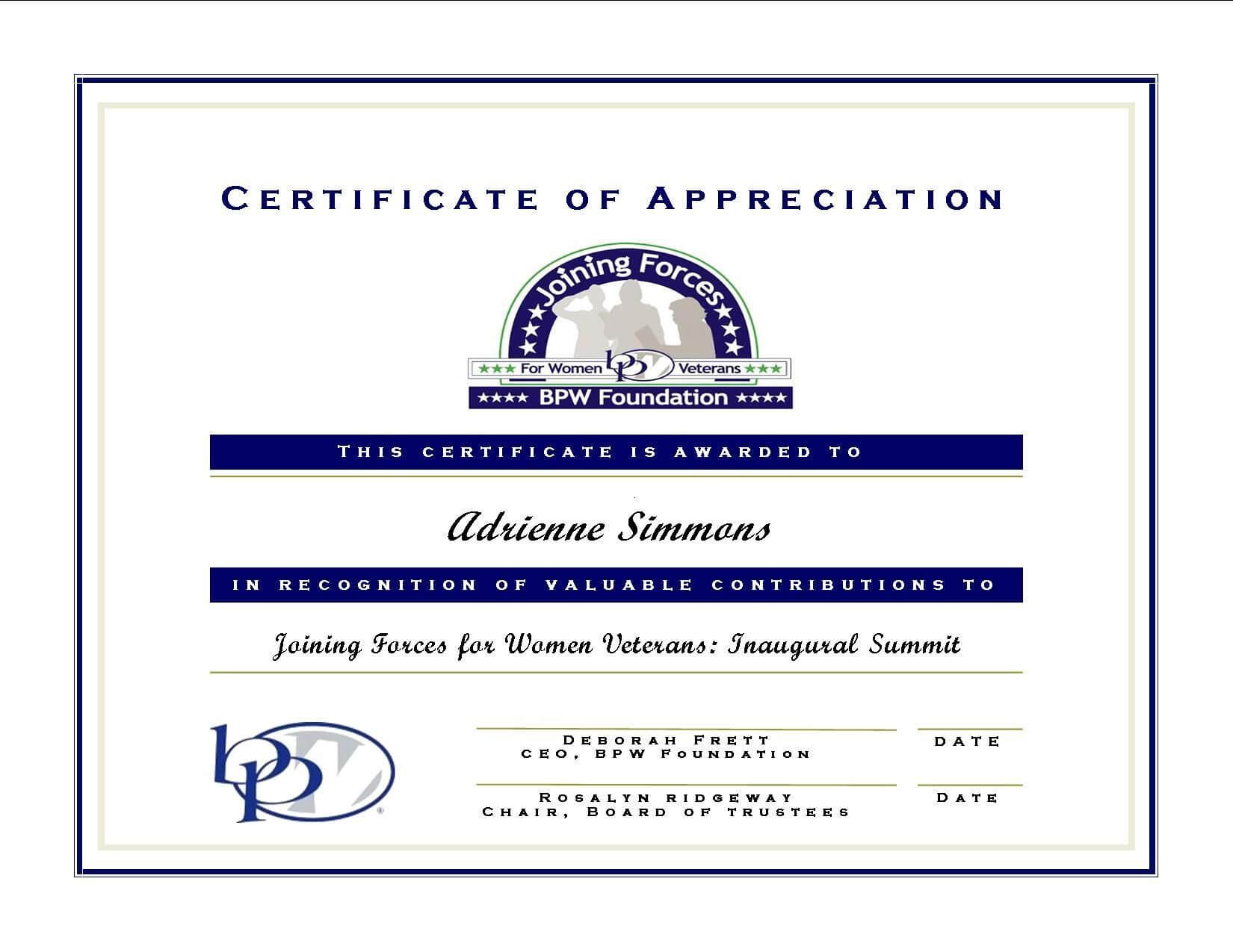 Certificate Of Appreciation For Guest Speaker Template | Cw In Certificate Of Attendance Conference Template