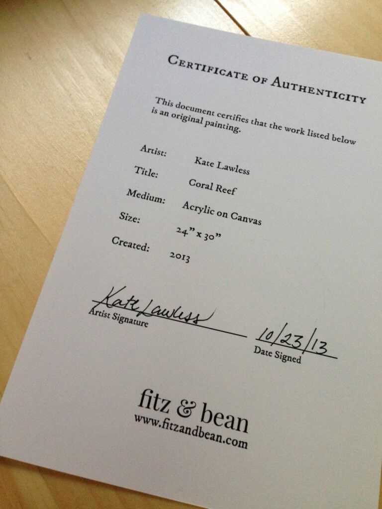 Certificate Of Authenticity For Artwork | Dreaming Of A Intended For Photography Certificate Of Authenticity Template