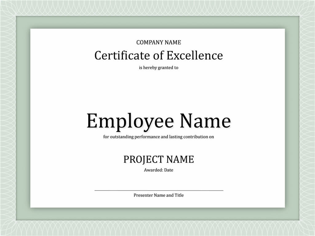 Certificate Of Excellence For Employee | Certificate In Best Performance Certificate Template