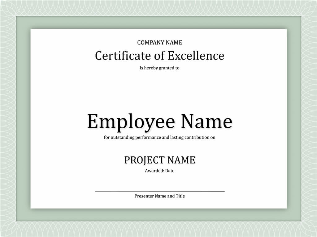 Certificate Of Excellence For Employee | Certificate Inside Workstation Authentication Certificate Template