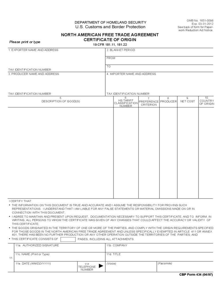 Certificate Of Origin Form – 5 Free Templates In Pdf, Word In Certificate Of Origin Form Template
