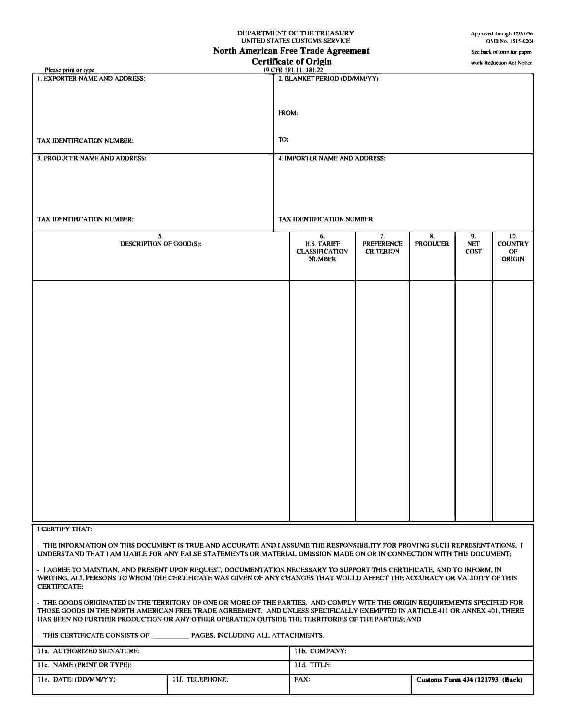 Certificate Of Origin Template Word – Atlantaauctionco Regarding Certificate Of Origin Template Word