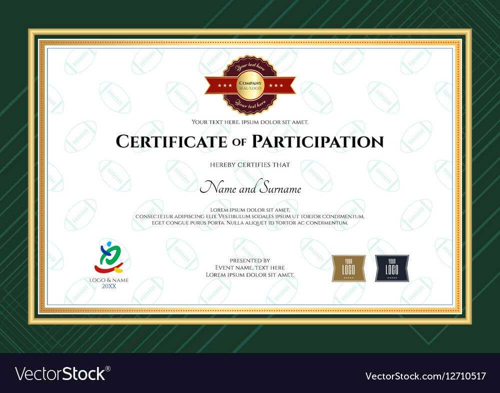 Certificate Of Participation Template In Sport The With Regard To Templates For Certificates Of Participation