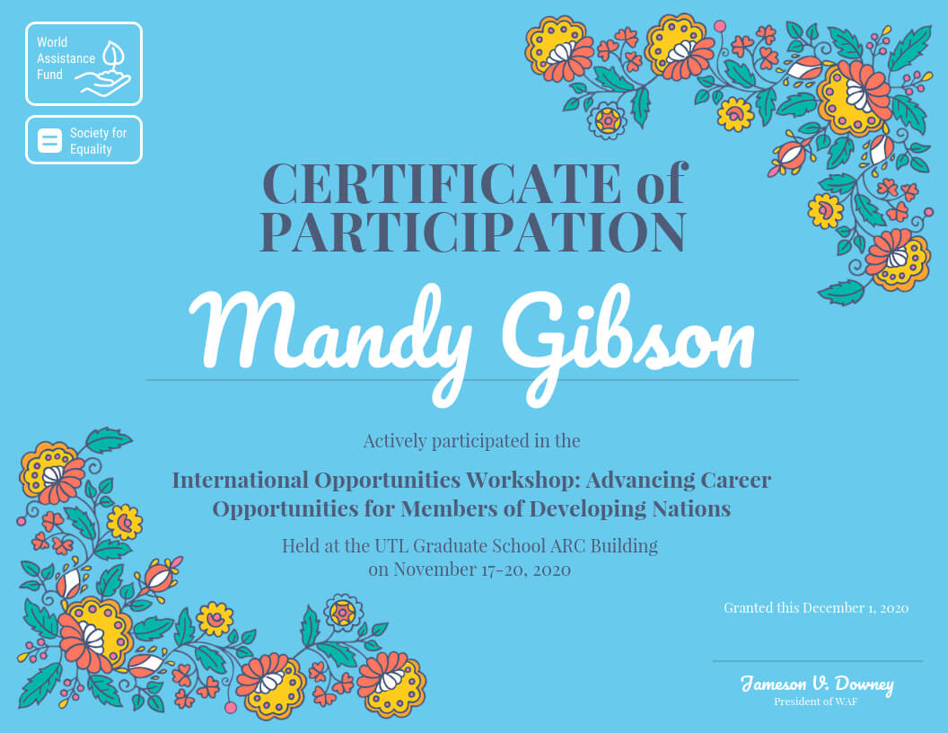 Certificate Of Participation Template – Venngage In Certificate Of Participation In Workshop Template