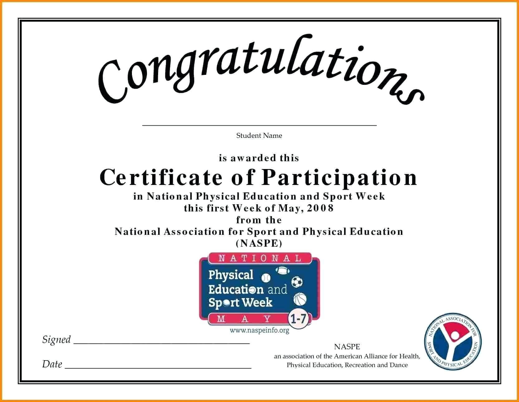 Certificate Of Participation Template Word With Certification Of Participation Free Template