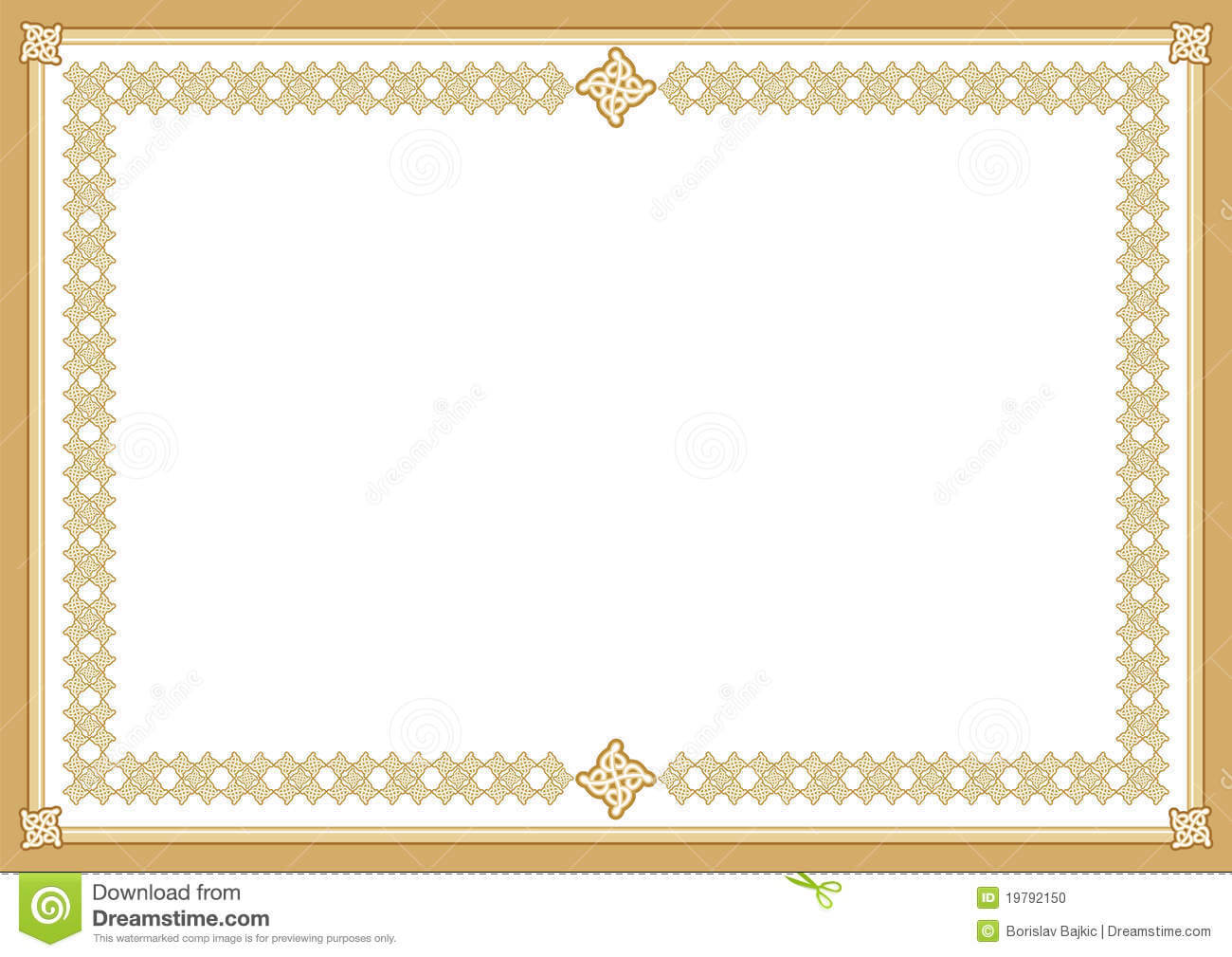 Certificate Stock Vector. Illustration Of Award, Blank With Award Certificate Border Template