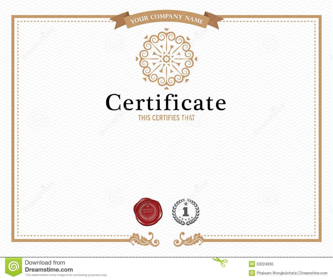 Certificate Template And Element. Stock Vector Pertaining To Beautiful Certificate Templates