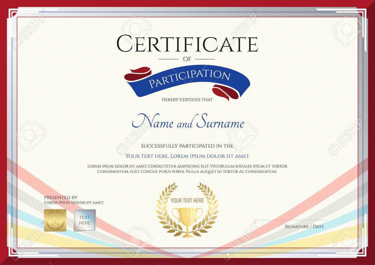 Certificate Template For Achievement, Appreciation Or Participation.. With Regard To Templates For Certificates Of Participation