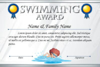 Certificate Template For Swimming Award Illustration within Swimming Award Certificate Template
