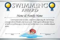 Certificate Template For Swimming Award Illustration within Swimming Award Certificate Template