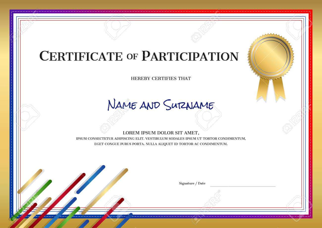 Certificate Template In Sport Theme With Border Frame, Diploma.. Regarding Athletic Certificate Template