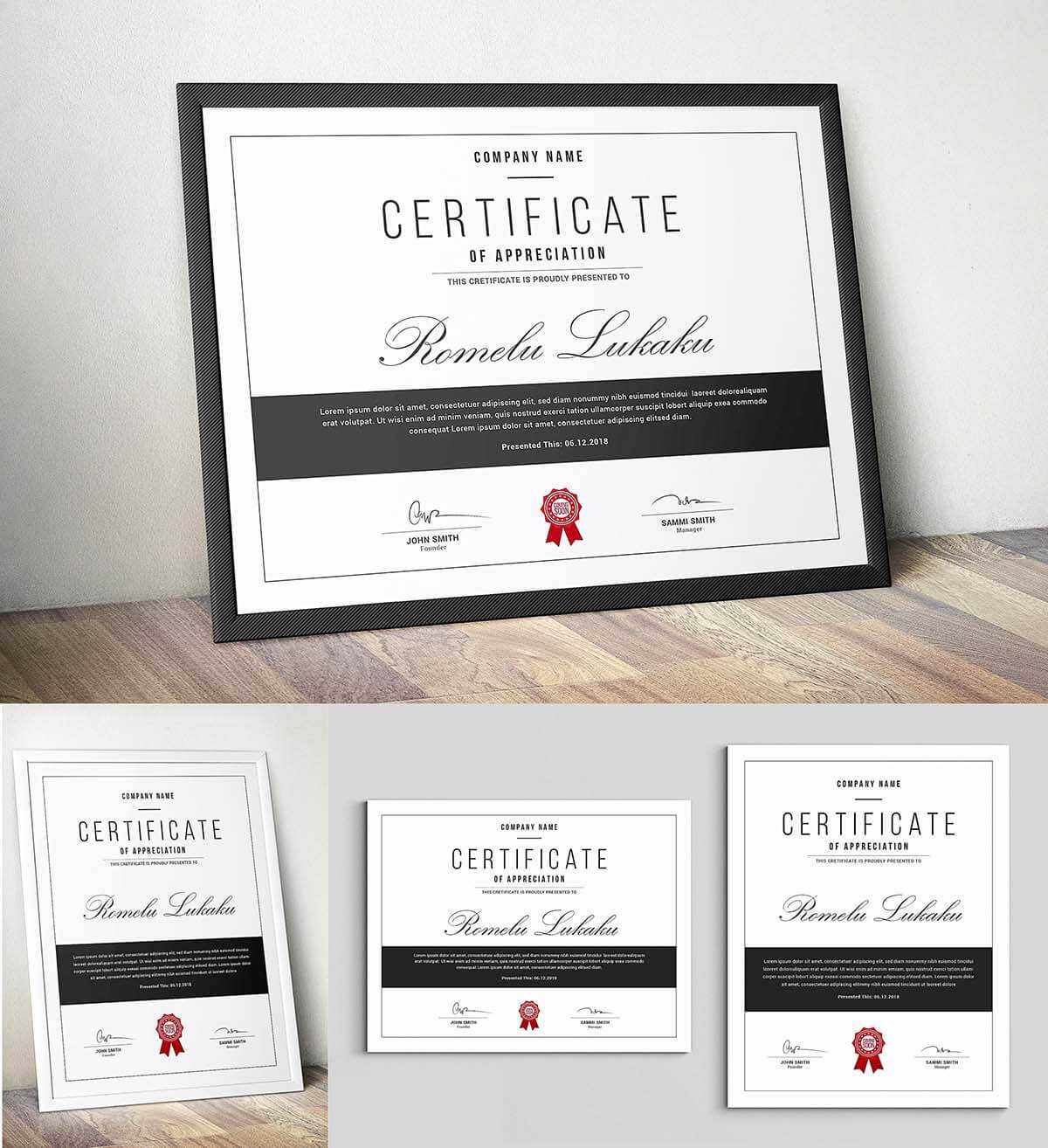 Certificate Template Psd | Free Download In Mock Certificate Template