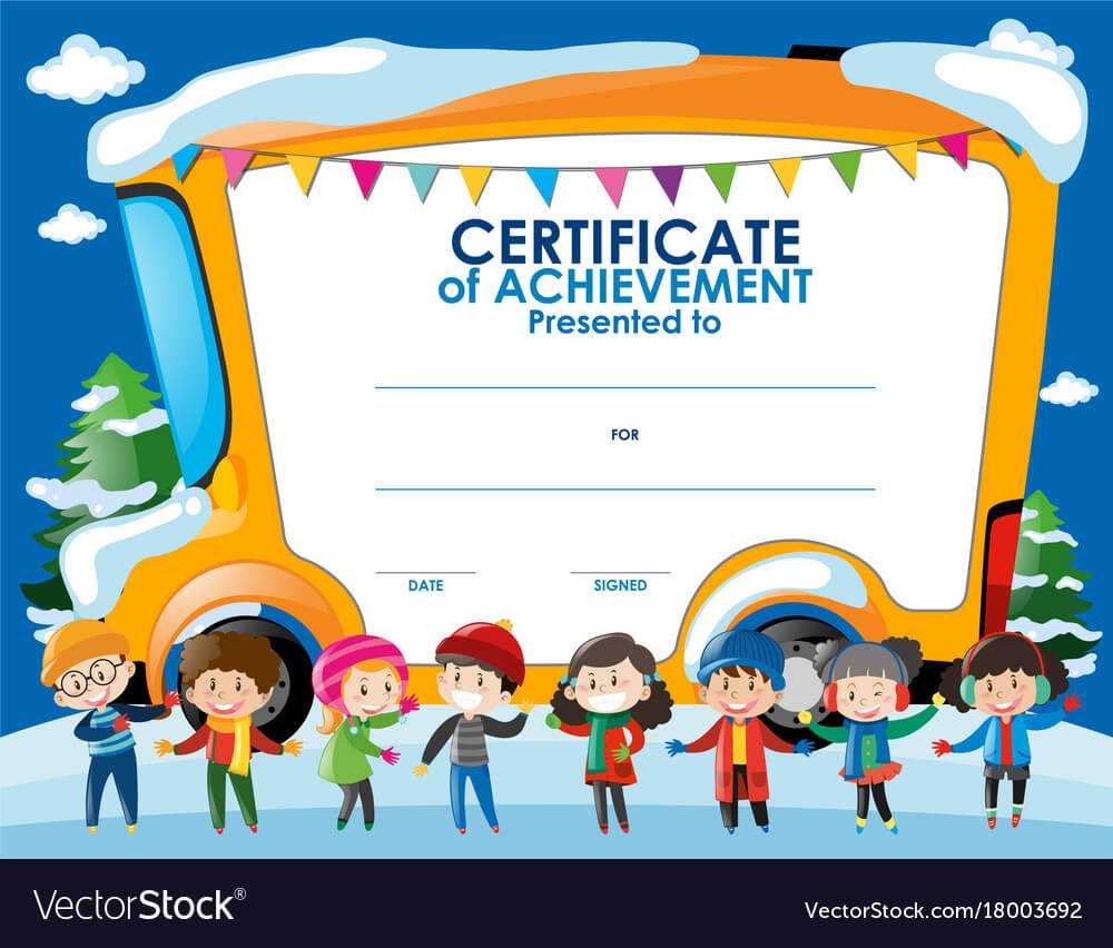 Certificate Template With Children In Winter With Regard To Walking Certificate Templates