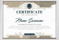 Certificate Template With Clean And Modern Pattern, Luxury  Golden,qualification.. intended for Qualification Certificate Template