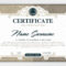 Certificate Template With Clean And Modern Pattern, Luxury  Golden,qualification.. intended for Qualification Certificate Template