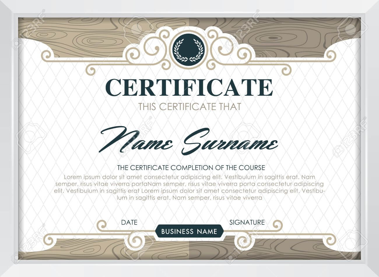 Certificate Template With Clean And Modern Pattern, Luxury  Golden,qualification.. Intended For Qualification Certificate Template