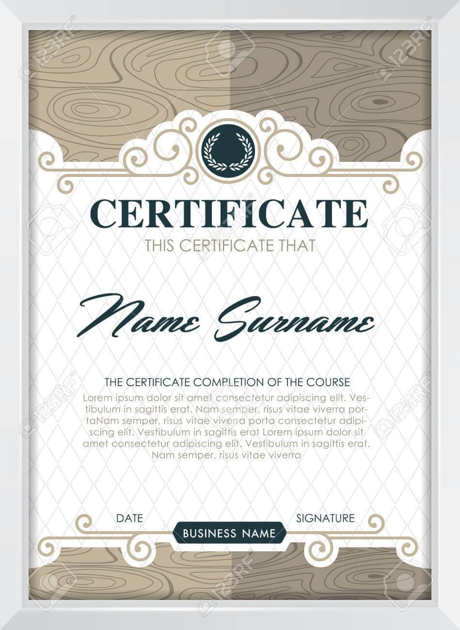 Certificate Template With Clean And Modern Pattern, Luxury  Golden,qualification.. Throughout Qualification Certificate Template