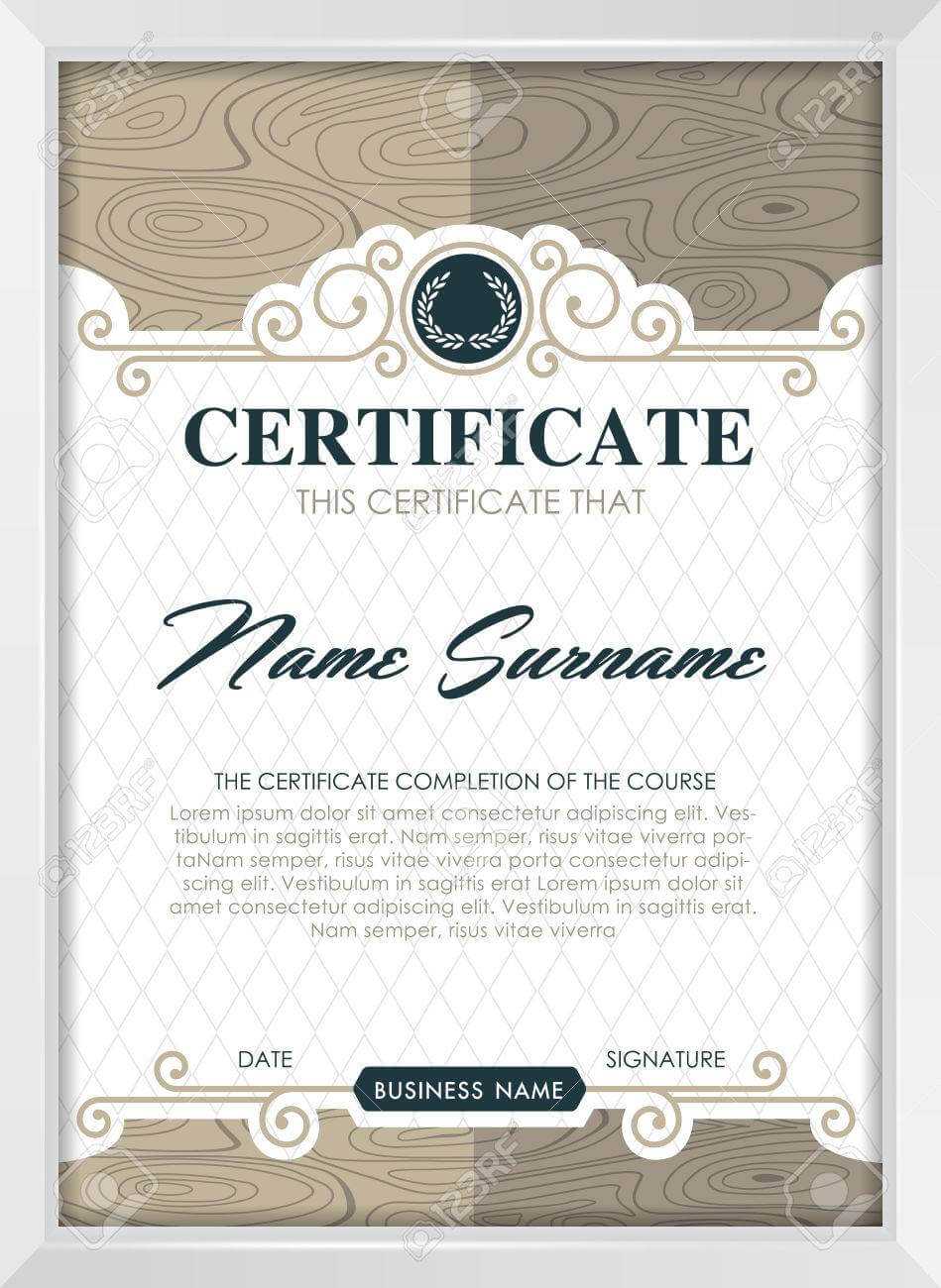 Certificate Template With Clean And Modern Pattern, Luxury  Golden,qualification.. Throughout Qualification Certificate Template