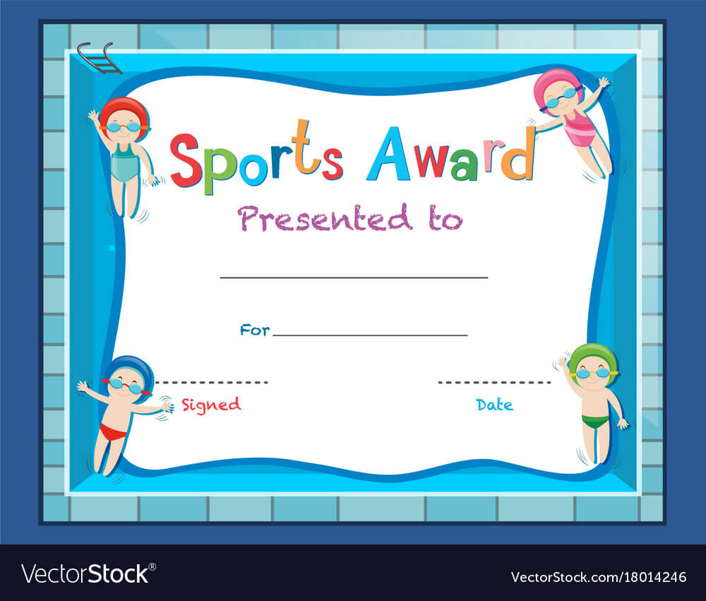 Certificate Template With Kids Swimming For Free Swimming Certificate Templates